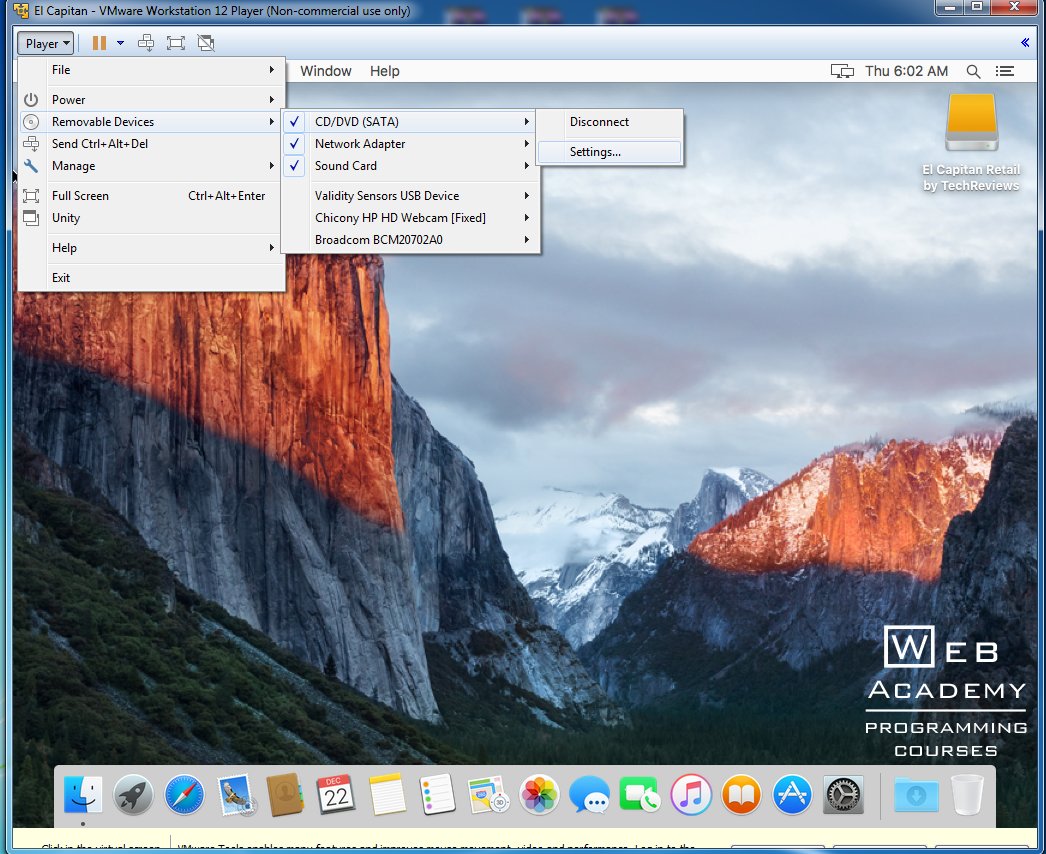 how to install mac os x in vmware player using a dvd